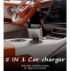 Incarcator auto Super Fast Charge Q9 5 in 1 de 120W 2 Cabluri Incarcator auto Super Fast Charge Q9 5 in 1 de 120W 2 Cabluri