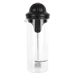 Spumator de lapte functioneaza cu baterii usor de utilizat 450 ml sticla negru/transparent