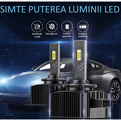 Set 2 becuri auto LED D3S /R 180W/set canbus 23000 lumeni 6000k