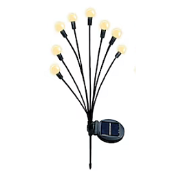 Lampa solara cu 6 Bulbi ALB CALD de gradina tip licurici