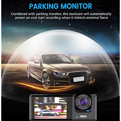 Camera Auto Dvr de Bord Full Hd 1080p Camp Vizual Ultra Larg de 170 grade Ecran Lcd 3 Lentile Camera Auto Dvr de Bord Full Hd 1080p Camp Vizual Ultra Larg de 170 grade Ecran Lcd 3 Lentile