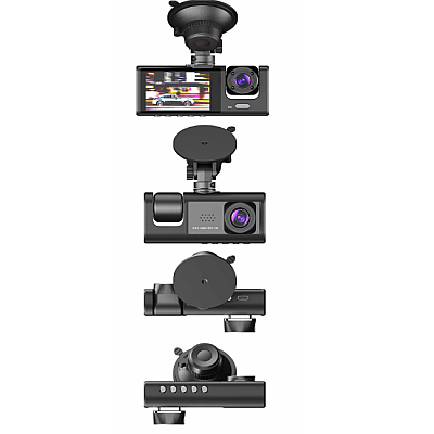 Camera Auto Dvr de Bord Full Hd 1080p Camp Vizual Ultra Larg de 170 grade Ecran Lcd 3 Lentile Camera Auto Dvr de Bord Full Hd 1080p Camp Vizual Ultra Larg de 170 grade Ecran Lcd 3 Lentile