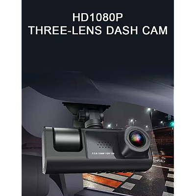 Camera Auto Dvr de Bord Full Hd 1080p Camp Vizual Ultra Larg de 170 grade Ecran Lcd 3 Lentile Camera Auto Dvr de Bord Full Hd 1080p Camp Vizual Ultra Larg de 170 grade Ecran Lcd 3 Lentile