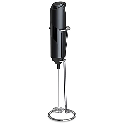 Mixer spuma de lapte negru cu stand vertical ideal pentru cappuccino caffe latte