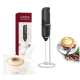 Mixer spuma de lapte negru cu stand vertical ideal pentru cappuccino caffe latte Mixer spuma de lapte negru cu stand vertical ideal pentru cappuccino caffe latte