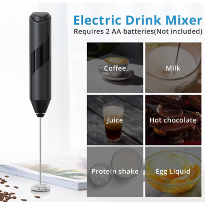 Mixer spuma de lapte negru cu stand vertical ideal pentru cappuccino caffe latte Mixer spuma de lapte negru cu stand vertical ideal pentru cappuccino caffe latte