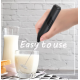 Mixer spuma de lapte negru cu stand vertical ideal pentru cappuccino caffe latte Mixer spuma de lapte negru cu stand vertical ideal pentru cappuccino caffe latte
