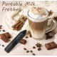 Mixer spuma de lapte negru cu stand vertical ideal pentru cappuccino caffe latte Mixer spuma de lapte negru cu stand vertical ideal pentru cappuccino caffe latte