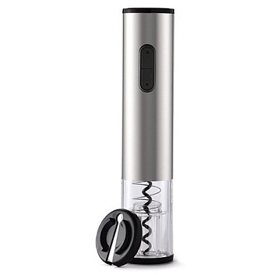 Tirbuson electric pentru sticle de vin cu dispozitiv inlaturare sigiliu Argintiu Tirbuson electric pentru sticle de vin cu dispozitiv inlaturare sigiliu Argintiu