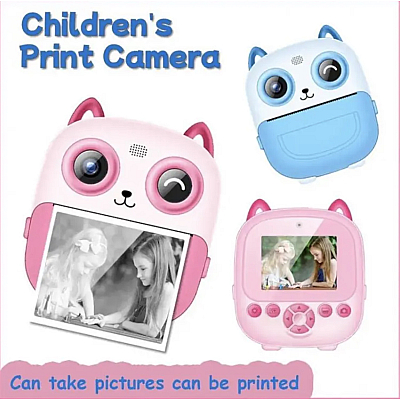 Aparat foto digital pentru copii cu 2 Camere - Spate si Frontala, Imprimare instantanee Aparat foto digital pentru copii cu 2 Camere - Spate si Frontala, Imprimare instantanee