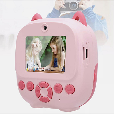 Aparat foto digital pentru copii cu 2 Camere - Spate si Frontala, Imprimare instantanee Aparat foto digital pentru copii cu 2 Camere - Spate si Frontala, Imprimare instantanee