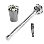 Set cheie tubulara cu clichet  si ADAPTOR universal din otel inoxidabil 7-19mm
