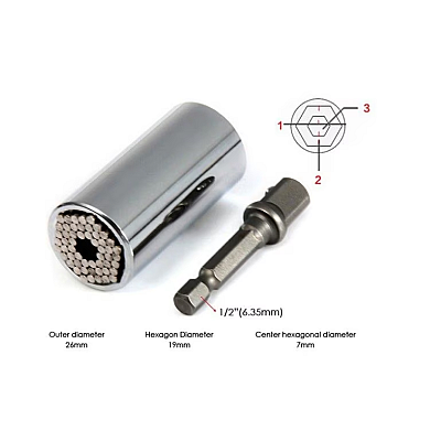 Set cheie tubulara cu clichet si ADAPTOR universal din otel inoxidabil 7-19mm Set cheie tubulara cu clichet si ADAPTOR universal din otel inoxidabil 7-19mm