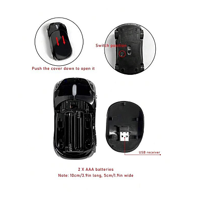 Mouse wireless in forma de masina negru Mouse wireless in forma de masina negru