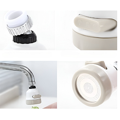 Cap de robinet pentru chiuveta 3 tipuri de jet ABS rotire 360 grade Cap de robinet pentru chiuveta 3 tipuri de jet ABS rotire 360 grade