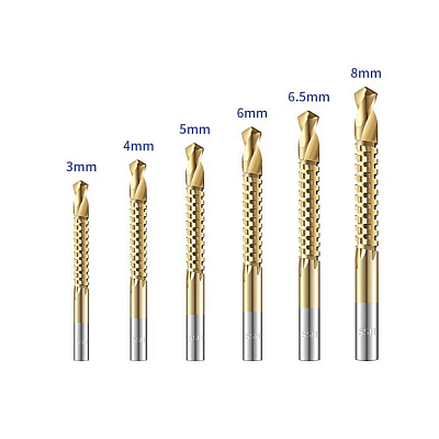 Set de 6 burghii AURII din Otel de la 3 la 8mm Set de 6 burghii AURII din Otel de la 3 la 8mm