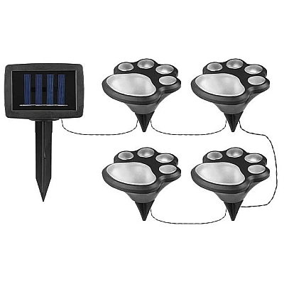 Set 4 Lampi solare led tip labuta de caine cu infigere in gazon Set 4 Lampi solare led tip labuta de caine cu infigere in gazon