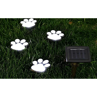 Set 4 Lampi solare led tip labuta de caine cu infigere in gazon Set 4 Lampi solare led tip labuta de caine cu infigere in gazon