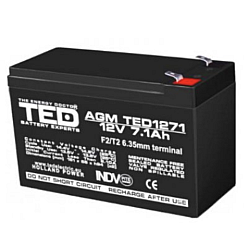Acumulator 12V Stationar Dimensiuni 151 x 65 x 95 mm Baterie 12V 7.1Ah TED Electric Acumulator 12V Stationar Dimensiuni 151 x 65 x 95 mm Baterie 12V 7.1Ah TED Electric