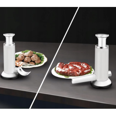 Masina manuala 2 in 1 pentru carnati si chiftele compacta usor de utilizat Masina manuala 2 in 1 pentru carnati si chiftele compacta usor de utilizat