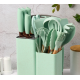 Set ustensile VERDE MENTA bucatarie 19 piese silicon alimentar cutite tocator termorezistente antiaderente suport blat VERDE MENTA Set ustensile VERDE MENTA bucatarie 19 piese silicon alimentar cutite tocator termorezistente antiaderente suport blat VERDE MENTA