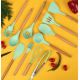 Set ustensile VERDE MENTA bucatarie 19 piese silicon alimentar cutite tocator termorezistente antiaderente suport blat VERDE MENTA Set ustensile VERDE MENTA bucatarie 19 piese silicon alimentar cutite tocator termorezistente antiaderente suport blat VERDE MENTA