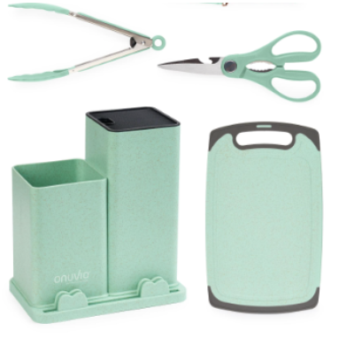 Set ustensile VERDE MENTA bucatarie 19 piese silicon alimentar cutite tocator termorezistente antiaderente suport blat VERDE MENTA Set ustensile VERDE MENTA bucatarie 19 piese silicon alimentar cutite tocator termorezistente antiaderente suport blat VERDE MENTA