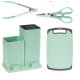 Set ustensile VERDE MENTA bucatarie 19 piese silicon alimentar cutite tocator termorezistente antiaderente suport blat VERDE MENTA Set ustensile VERDE MENTA bucatarie 19 piese silicon alimentar cutite tocator termorezistente antiaderente suport blat VERDE MENTA