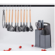 Set ustensile GRI bucatarie 19 piese silicon alimentar cutite tocator termorezistente antiaderente suport blat GRI Set ustensile GRI bucatarie 19 piese silicon alimentar cutite tocator termorezistente antiaderente suport blat GRI