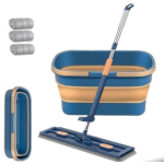 Set Mop cap rotativ si galeata pliabila Albastru / Galben