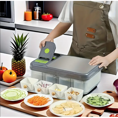 Set 6 in 1 pentru bucatarie Tocator si feliator multifunctional Set 6 in 1 pentru bucatarie Tocator si feliator multifunctional