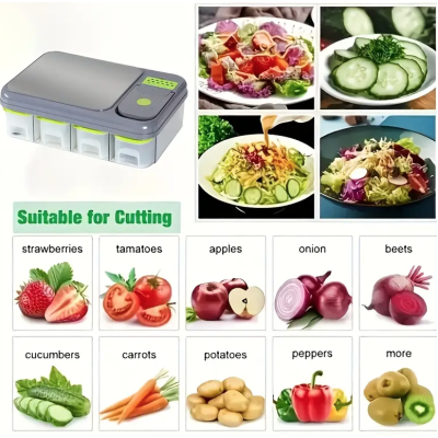 Set 6 in 1 pentru bucatarie Tocator si feliator multifunctional Set 6 in 1 pentru bucatarie Tocator si feliator multifunctional