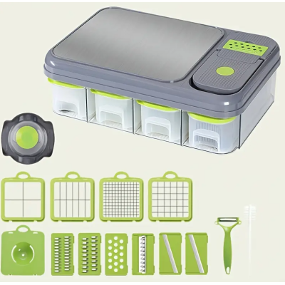 Set 6 in 1 pentru bucatarie Tocator si feliator multifunctional Set 6 in 1 pentru bucatarie Tocator si feliator multifunctional