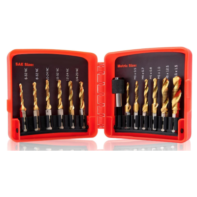 Set 13 piese Burghie si Taroduri combinat SAE si Metric AURII Set 13 piese Burghie si Taroduri combinat SAE si Metric AURII