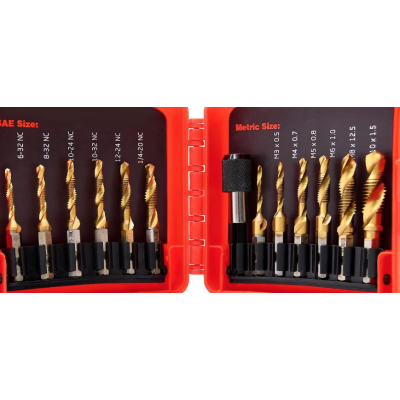 Set 13 piese Burghie si Taroduri combinat SAE si Metric AURII Set 13 piese Burghie si Taroduri combinat SAE si Metric AURII