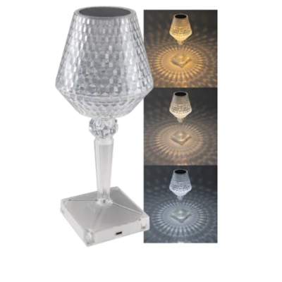 Lampa de masa decorativa LED tip cristal Andowl Q LED1633 transparenta Lampa de masa decorativa LED tip cristal Andowl Q LED1633 transparenta