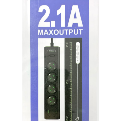 Prelungitor Electric cu 4 prize 2 USB Tip A 1 USB Tip C si intrerupator Q PX400 Prelungitor Electric cu 4 prize 2 USB Tip A 1 USB Tip C si intrerupator Q PX400