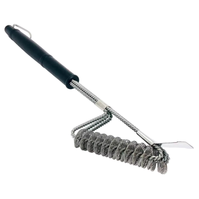 Perie de curatat gratar Inox 45 x 12 x 6 cm Negru/Argintiu Perie de curatat gratar Inox 45 x 12 x 6 cm Negru/Argintiu