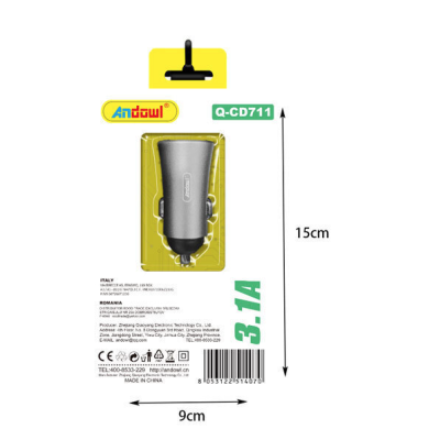 Incarcator auto Andowl 3.1A model Q CD711 Incarcator auto Andowl 3.1A model Q CD711