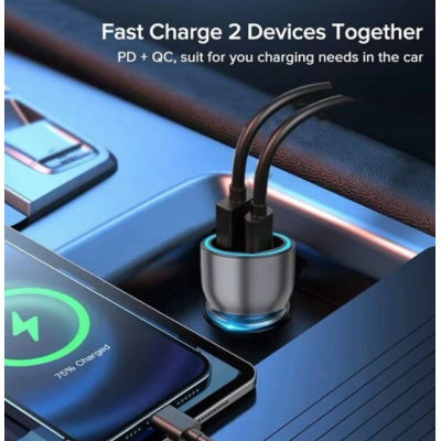 Incarcator auto QCD712 putere 53W 1 USB A  + 1 USB C Incarcator auto QCD712 putere 53W 1 USB A  + 1 USB C