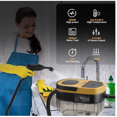 Aparat de curatat cu abur G068 maner reglabil pe 3 nivele rezervor 1600 ml pentru Igienizare degresare si spalare multisuprafete