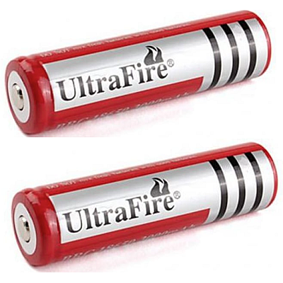 Set 2 Acumulatori UltraFire 18650 4200 mAh 3.7V ROSII