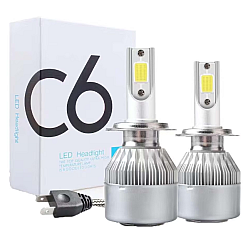 Set 2 LED-uri Auto C6-H4 cu doua faze putere 36W 3800 Lumeni