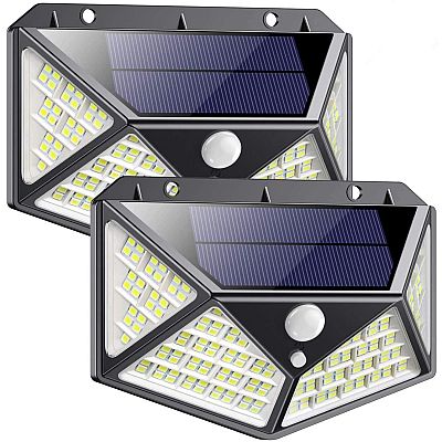 Set 2 Lampi MAX 162 LED 20W Solare cu senzor de miscare si lumina 3 moduri ILUMINARE