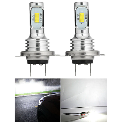 Set 2 becuri LED AUTO H7 3570 XL de ceata putere 80W temperatura 6000-6500K