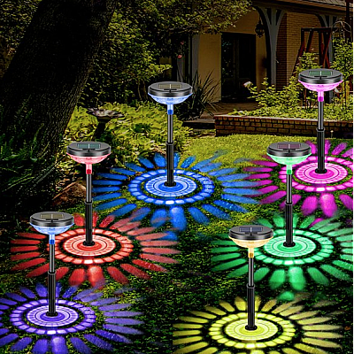 Set 2 lampi solare model floarea soarelui  felinar gradina  multicolor