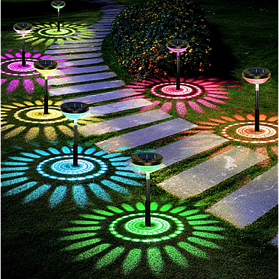 Set 2 lampi solare model floarea soarelui  felinar gradina  multicolor