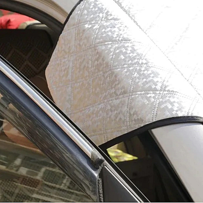 Set 2 x Protectie parbriz XL husa geam auto anti-inghet si parasolar universal prelata ARGINTIE