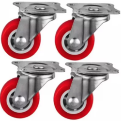 Set 4 Roti 32mm Pivotante ROSII ROTILE culoarea  Set 4 Roti 32mm Pivotante ROSII ROTILE culoarea