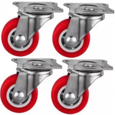 Set 4 Roti 32mm Pivotante ROSII ROTILE culoarea Set 4 Roti 32mm Pivotante ROSII ROTILE culoarea